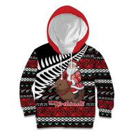 New Zealand Kiwi Santa Christmas Kid Hoodie He Wairua Kirihimete - Polynesian Pride