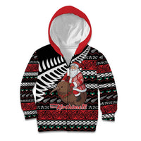 New Zealand Kiwi Santa Christmas Kid Hoodie He Wairua Kirihimete - Polynesian Pride