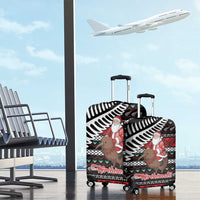 New Zealand Kiwi Santa Christmas Luggage Cover He Wairua Kirihimete - Polynesian Pride