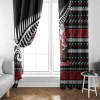 New Zealand Kiwi Santa Christmas Window Curtain He Wairua Kirihimete - Polynesian Pride
