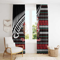 New Zealand Kiwi Santa Christmas Window Curtain He Wairua Kirihimete - Polynesian Pride