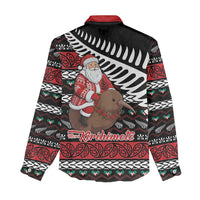 New Zealand Kiwi Santa Christmas Women Casual Shirt He Wairua Kirihimete - Polynesian Pride
