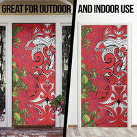 Personalised New Zealand Koru Pohutukawa Door Cover Meri Kirihimete Aroha for Christmas - Polynesian Pride