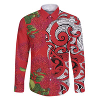 Personalised New Zealand Koru Pohutukawa Family Matching Off Shoulder Maxi Dress and Hawaiian Shirt Meri Kirihimete Aroha for Christmas - Polynesian Pride