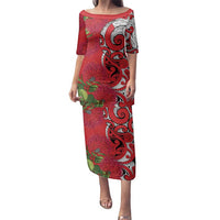 Personalised New Zealand Koru Pohutukawa Family Matching Puletasi and Hawaiian Shirt Meri Kirihimete Aroha for Christmas - Polynesian Pride