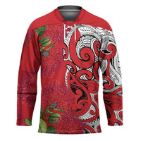 Personalised New Zealand Koru Pohutukawa Hockey Jersey Meri Kirihimete Aroha for Christmas - Polynesian Pride