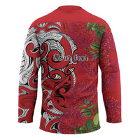 Personalised New Zealand Koru Pohutukawa Hockey Jersey Meri Kirihimete Aroha for Christmas - Polynesian Pride