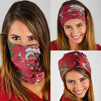 Personalised New Zealand Koru Pohutukawa Neck Gaiter Meri Kirihimete Aroha for Christmas - Polynesian Pride
