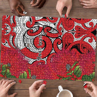 Personalised New Zealand Koru Pohutukawa Puzzle Meri Kirihimete Aroha for Christmas - Polynesian Pride