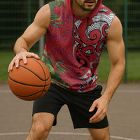 Personalised New Zealand Koru Pohutukawa Sleeveless Hoodie Meri Kirihimete Aroha for Christmas - Polynesian Pride