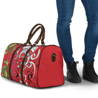 Personalised New Zealand Koru Pohutukawa Travel Bag Meri Kirihimete Aroha for Christmas - Polynesian Pride