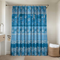 Hawaiian Hibiscus Honu Bathroom Set Blue Mele Kalikimaka Palaka Spirit - Polynesian Pride