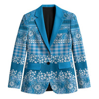 Hawaiian Hibiscus Honu Blazer Blue Mele Kalikimaka Palaka Spirit - Polynesian Pride