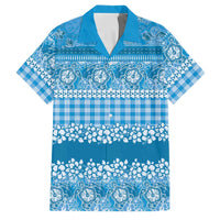 Hawaiian Hibiscus Honu Family Matching Summer Maxi Dress and Hawaiian Shirt Blue Mele Kalikimaka Palaka Spirit - Polynesian Pride