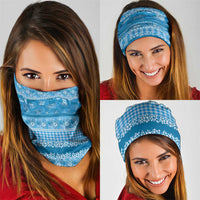 Hawaiian Hibiscus Honu Neck Gaiter Blue Mele Kalikimaka Palaka Spirit - Polynesian Pride