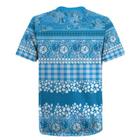 Hawaiian Hibiscus Honu Rugby Jersey Blue Mele Kalikimaka Palaka Spirit - Polynesian Pride