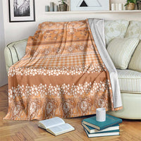 Hawaiian Hibiscus Honu Blanket Gold Mele Kalikimaka Palaka Spirit - Polynesian Pride