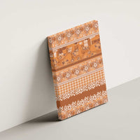 Hawaiian Hibiscus Honu Canvas Wall Art Gold Mele Kalikimaka Palaka Spirit - Polynesian Pride