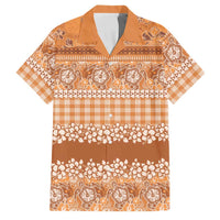 Hawaiian Hibiscus Honu Family Matching Short Sleeve Bodycon Dress and Hawaiian Shirt Gold Mele Kalikimaka Palaka Spirit - Polynesian Pride