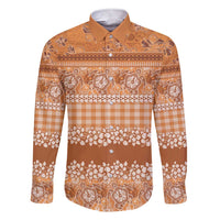 Hawaiian Hibiscus Honu Family Matching Short Sleeve Bodycon Dress and Hawaiian Shirt Gold Mele Kalikimaka Palaka Spirit - Polynesian Pride