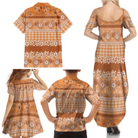 Hawaiian Hibiscus Honu Family Matching Summer Maxi Dress and Hawaiian Shirt Gold Mele Kalikimaka Palaka Spirit - Polynesian Pride