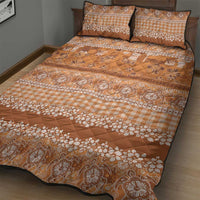 Hawaiian Hibiscus Honu Quilt Bed Set Gold Mele Kalikimaka Palaka Spirit - Polynesian Pride