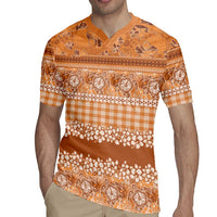 Hawaiian Hibiscus Honu Rugby Jersey Gold Mele Kalikimaka Palaka Spirit LT9 - Polynesian Pride