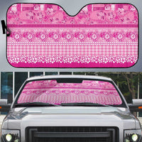 Hawaiian Hibiscus Honu Auto Sun Shade Pink Mele Kalikimaka Palaka Spirit - Polynesian Pride