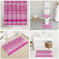 Hawaiian Hibiscus Honu Bathroom Set Pink Mele Kalikimaka Palaka Spirit - Polynesian Pride