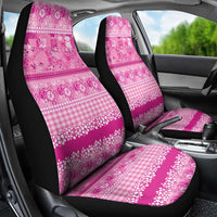 Hawaiian Hibiscus Honu Car Seat Cover Pink Mele Kalikimaka Palaka Spirit - Polynesian Pride