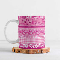 Hawaiian Hibiscus Honu Ceramic Mug Pink Mele Kalikimaka Palaka Spirit - Polynesian Pride