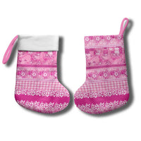 Hawaiian Hibiscus Honu Christmas Stocking Pink Mele Kalikimaka Palaka Spirit - Polynesian Pride