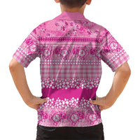 Hawaiian Hibiscus Honu Family Matching Long Sleeve Bodycon Dress and Hawaiian Shirt Pink Mele Kalikimaka Palaka Spirit - Polynesian Pride