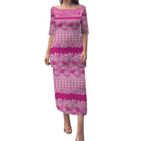 Hawaiian Hibiscus Honu Family Matching Puletasi and Hawaiian Shirt Pink Mele Kalikimaka Palaka Spirit - Polynesian Pride
