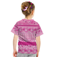 Hawaiian Hibiscus Honu Kid T Shirt Pink Mele Kalikimaka Palaka Spirit LT9 - Polynesian Pride