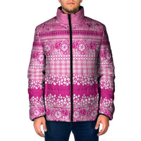 Hawaiian Hibiscus Honu Padded Jacket Pink Mele Kalikimaka Palaka Spirit - Polynesian Pride