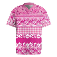Hawaiian Hibiscus Honu Rugby Jersey Pink Mele Kalikimaka Palaka Spirit LT9 Pink - Polynesian Pride