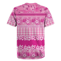 Hawaiian Hibiscus Honu Rugby Jersey Pink Mele Kalikimaka Palaka Spirit LT9 - Polynesian Pride