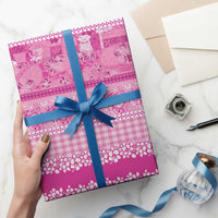 Hawaiian Hibiscus Honu Wrapping Paper Pink Mele Kalikimaka Palaka Spirit - Polynesian Pride