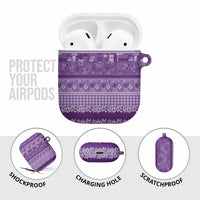 Hawaiian Hibiscus Honu AirPods Case Purple Mele Kalikimaka Palaka Spirit LT9 - Polynesian Pride