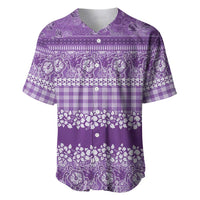 Hawaiian Hibiscus Honu Baseball Jersey Purple Mele Kalikimaka Palaka Spirit LT9 Purple - Polynesian Pride