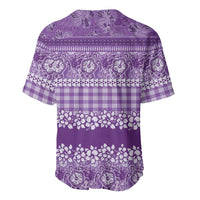 Hawaiian Hibiscus Honu Baseball Jersey Purple Mele Kalikimaka Palaka Spirit LT9 - Polynesian Pride