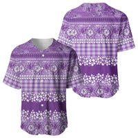 Hawaiian Hibiscus Honu Baseball Jersey Purple Mele Kalikimaka Palaka Spirit LT9 - Polynesian Pride