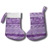 Hawaiian Hibiscus Honu Christmas Stocking Purple Mele Kalikimaka Palaka Spirit - Polynesian Pride