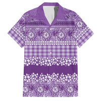 Hawaiian Hibiscus Honu Family Matching Mermaid Dress and Hawaiian Shirt Purple Mele Kalikimaka Palaka Spirit - Polynesian Pride