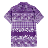 Hawaiian Hibiscus Honu Family Matching Mermaid Dress and Hawaiian Shirt Purple Mele Kalikimaka Palaka Spirit - Polynesian Pride