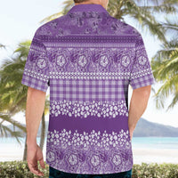 Hawaiian Hibiscus Honu Hawaiian Shirt Purple Mele Kalikimaka Palaka Spirit - Polynesian Pride