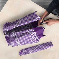 Hawaiian Hibiscus Honu Umbrella Purple Mele Kalikimaka Palaka Spirit - Polynesian Pride