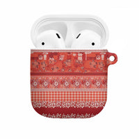 Hawaiian Hibiscus Honu AirPods Case Red Mele Kalikimaka Palaka Spirit LT9 Red - Polynesian Pride