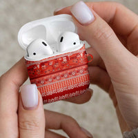 Hawaiian Hibiscus Honu AirPods Case Red Mele Kalikimaka Palaka Spirit LT9 - Polynesian Pride